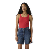 Canotte e top Donna Levi's - Essential Ribbed Tank - Rosso