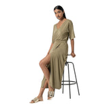 T-shirt Donna Surkana - Maglietta a V manica raglan - Beige