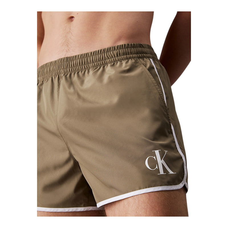 Pantaloncini e calzoncini Uomo Calvin Klein - Pantaloncini da bagno runner - CK Monogram - Verde