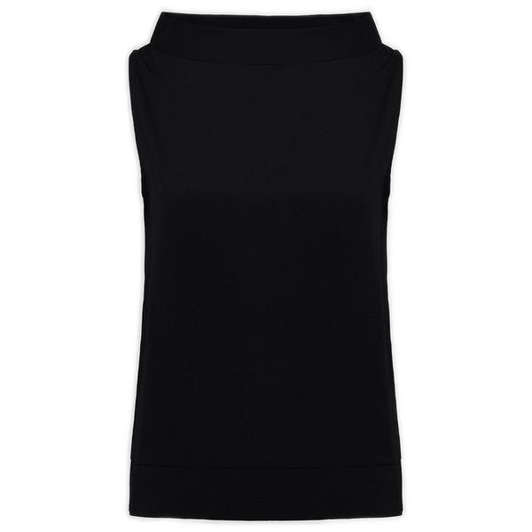 Canotte e top Donna Alpha Studio - Tiffany S/M Popeline Bicolor - Nero