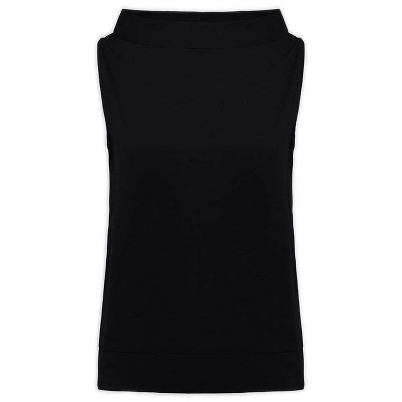 Canotte e top Donna Alpha Studio - Tiffany S/M Popeline Bicolor - Nero