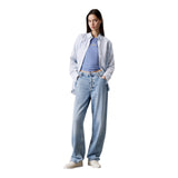 T-shirt Donna Calvin Klein - Placed Institutional Baby Tee - Azzurro