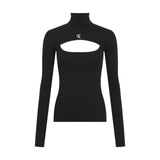 Maglie Donna Calvin Klein - 2 In 1 Cut Out Tight Sweater - Nero