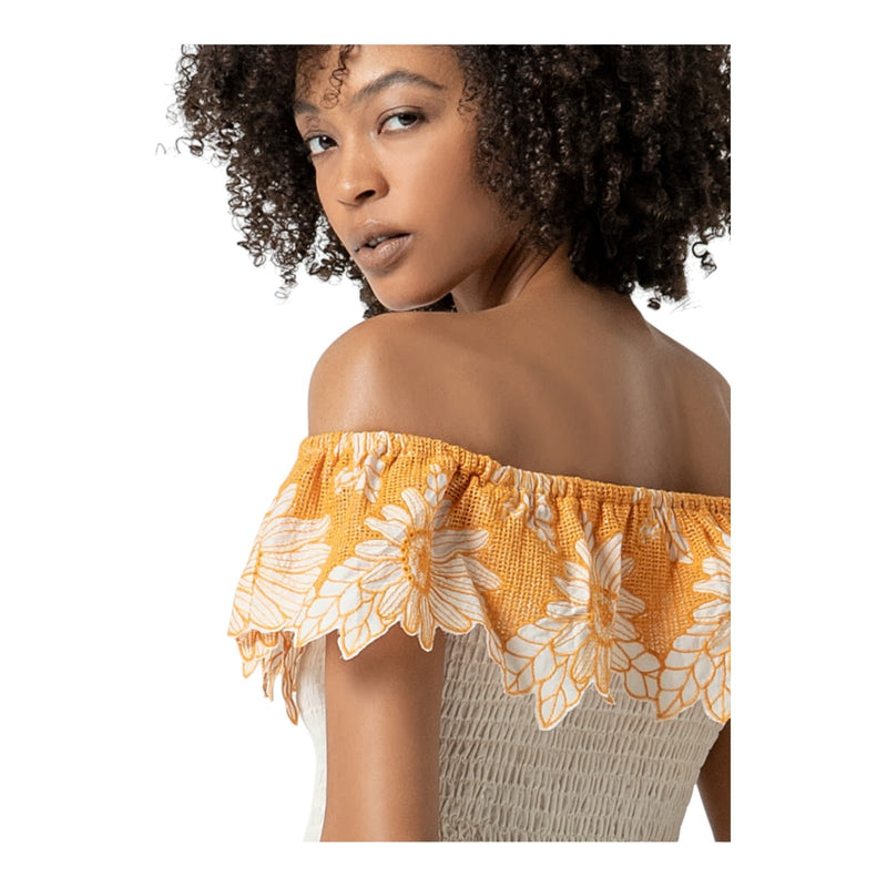 Canotte e top Donna Surkana - Top bardot svasato - Beige