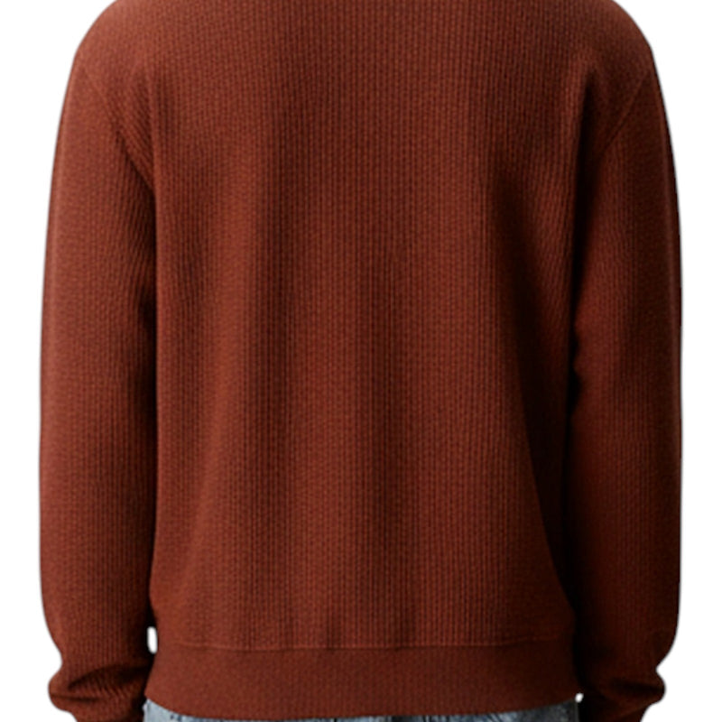 Maglie Uomo Calvin Klein - Ls Ez Cotton Waffle Crwnk Swtr 9 - Marrone