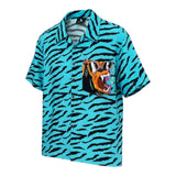 Camicie casual Uomo Mauna Kea - "CRAZY COCCO" SHIRT Animalier bowling - Celeste