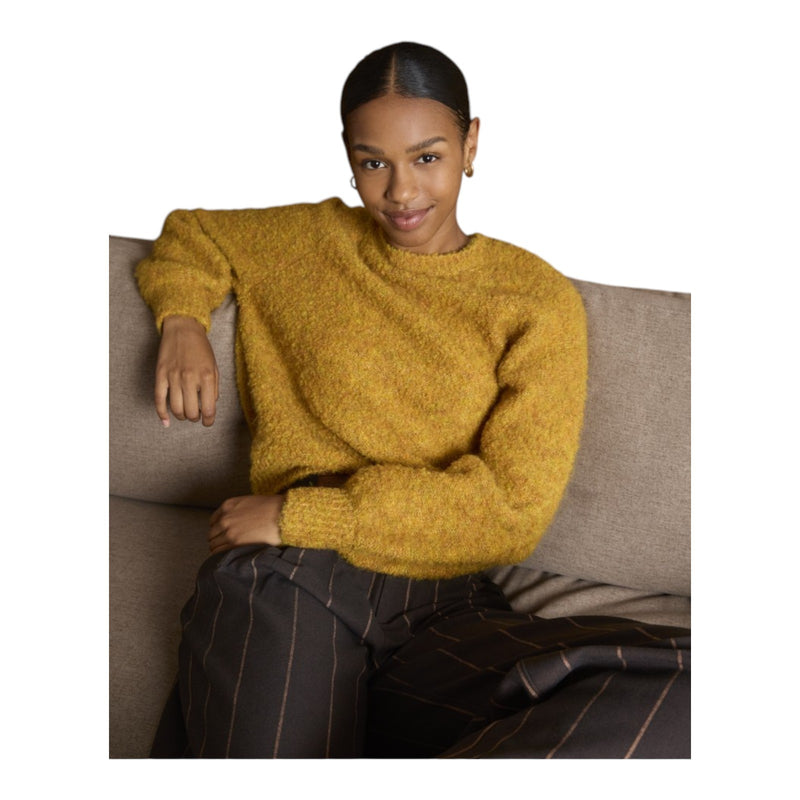 Maglioni Donna Surkana - Maglione girocollo con maniche raglan a sbuffo - Senape