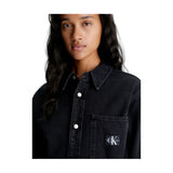 Vestiti casual Donna Calvin Klein - Belted Utility Denim Shirt Dress - Nero