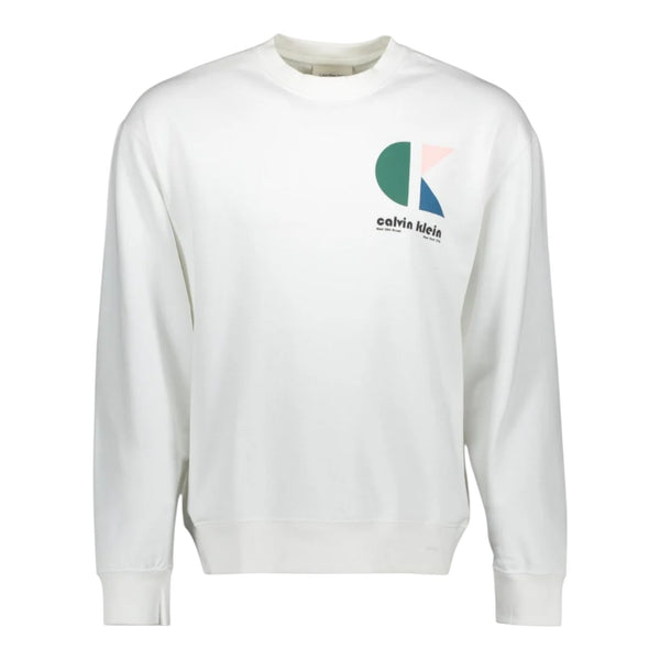 Felpe senza cappuccio Uomo Calvin Klein - Ls E 350Trry Ck Bhs - Bianco