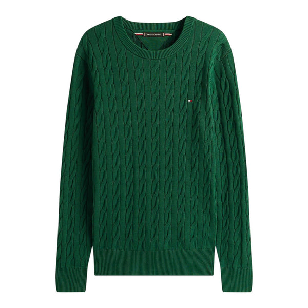 Maglie Uomo Tommy Hilfiger - Classic Cable Crew Neck - Verde