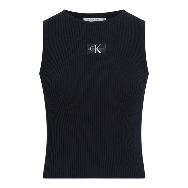 Canotte e top Donna Calvin Klein - Woven Label Sweater Tank Top - Nero