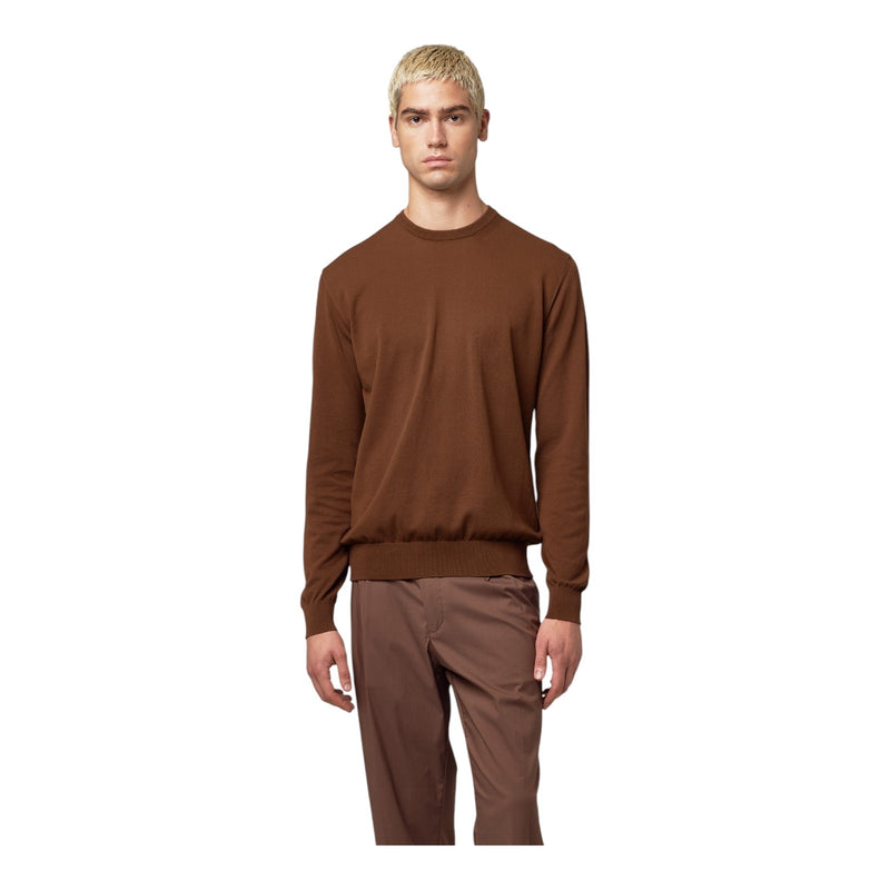 Maglie Uomo Alpha Studio - Girocollo M/L Cotone Crepe Urban Fit - Marrone