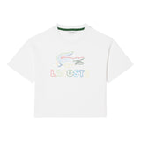 T-shirt Bambino Lacoste - Lcg S/S Knit Top - Bianco