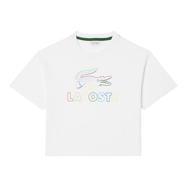 T-shirt Bambino Lacoste - Lcg S/S Knit Top - Bianco