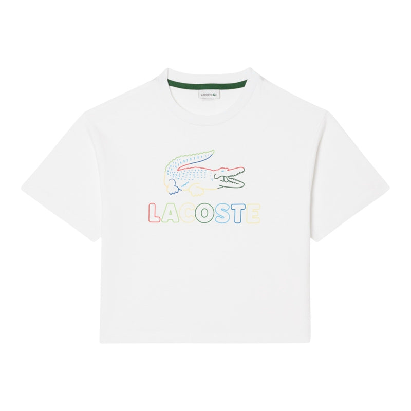 T-shirt Bambino Lacoste - Lcg S/S Knit Top - Bianco
