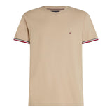 T-shirt Uomo Tommy Hilfiger - Global Stripe Cuff Tee - Beige