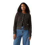Cardigan Donna Levi's - Tara Wooly Cardigan Dilara Leopard Charc - Nero