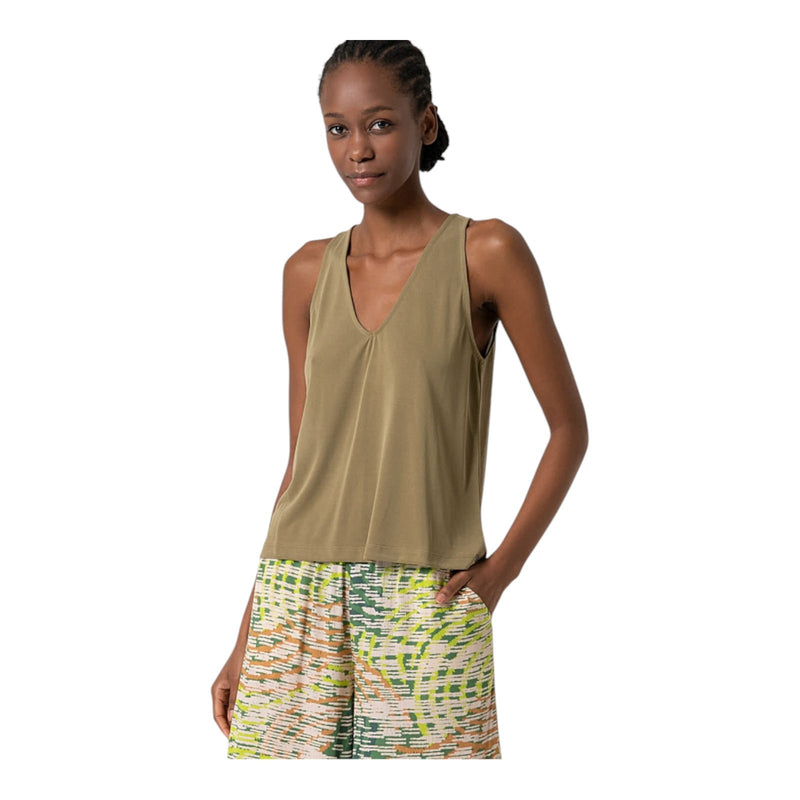 Canotte e top Donna Surkana - Top a V - Beige