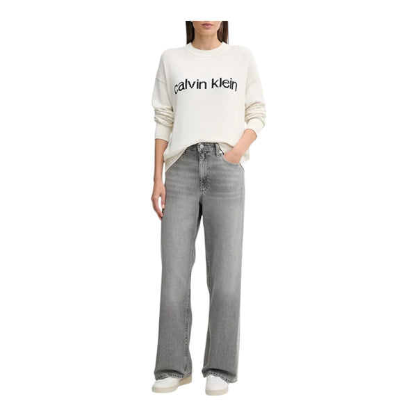 Maglie Donna Calvin Klein - Cotton Graphic Pullover - Panna
