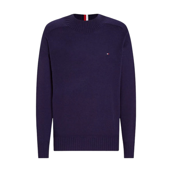 Maglioni Uomo Tommy Hilfiger - Multi Htr Merino Mock Nk - Blu