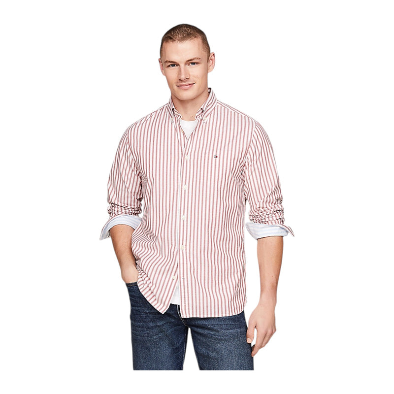 Camicie casual Uomo Tommy Hilfiger - Natural Soft Poplin Stp Rf Shirt - Rosso