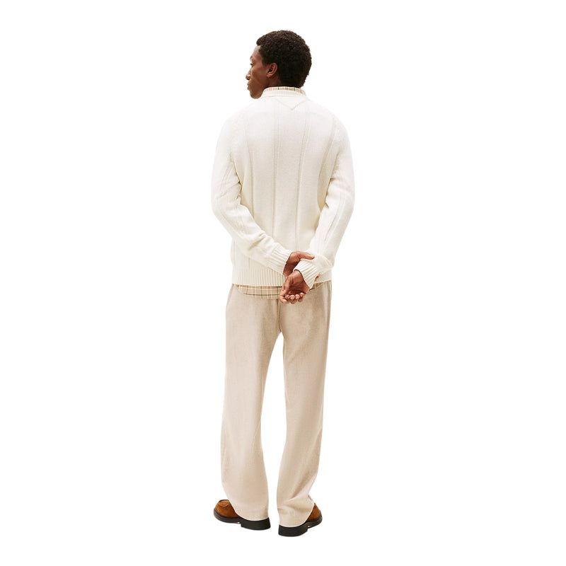 Maglie a manica lunga Uomo Tommy Hilfiger - Dc Textured Stripe Crewneck - Panna