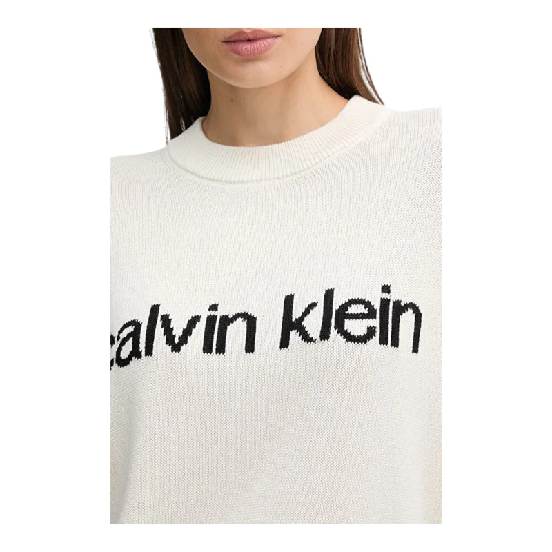 Maglie Donna Calvin Klein - Cotton Graphic Pullover - Panna