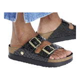 Sandali Donna Birkenstock - Arizona Platf black, Natural Leather Croc - Nero