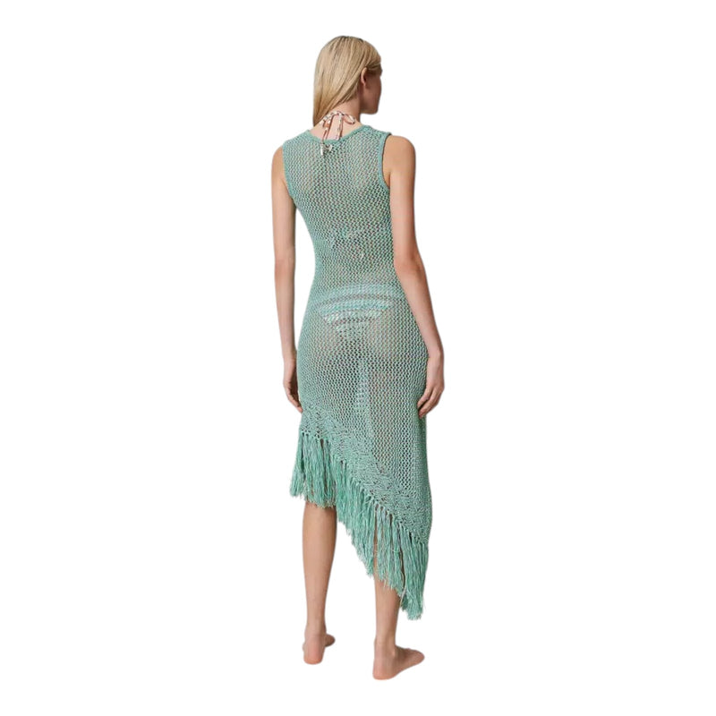 Vestiti casual Donna Twinset - Abito Dritto Lungo In Maglia - Menta