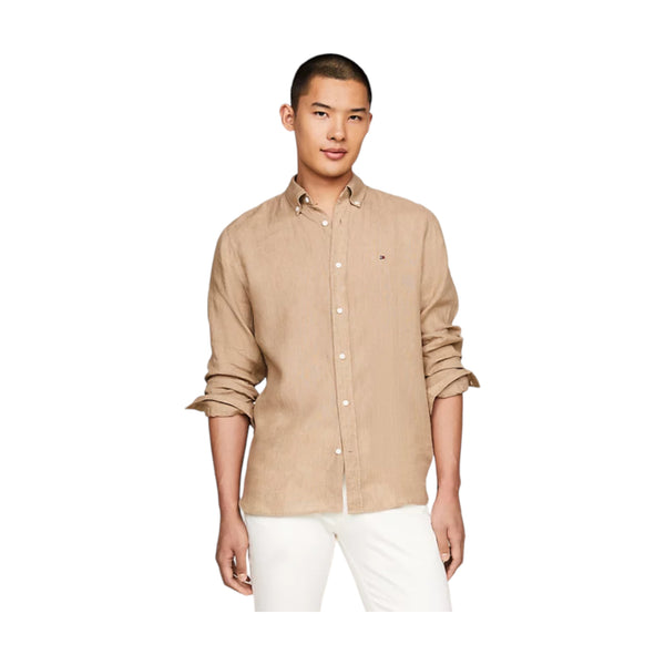 Camicie casual Uomo Tommy Hilfiger - Pigment Dyed Li Solid Rf Shirt - Beige