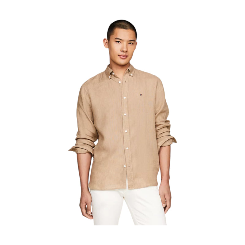 Camicie casual Uomo Tommy Hilfiger - Pigment Dyed Li Solid Rf Shirt - Beige