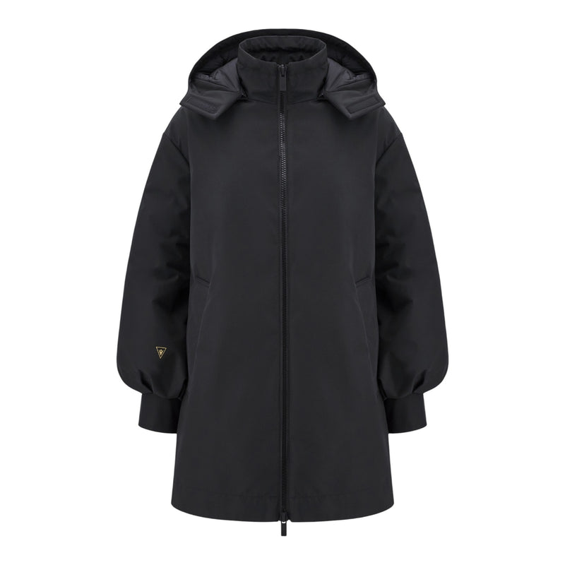 Giubbini Donna MACRON CLUB HOUSE - Mch Fcf Wmn Essy Padded Long Rainjkt Blk - Nero