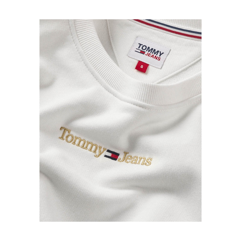 Felpe senza cappuccio Donna Tommy Hilfiger - Tjw Reg Gold Linear Crew - Bianco