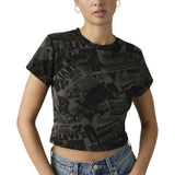 T-shirt Donna Levi's - Gr Essential Sporty Tee - Zine Cowboy Grid Aop P2 - Grigio