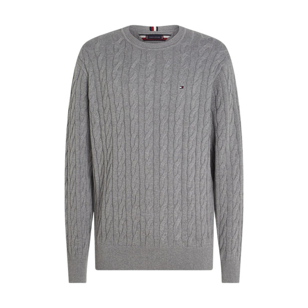 Maglie Uomo Tommy Hilfiger - Classic Cable Crew Neck - Grigio