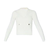 Maglie Donna Liu Jo - Ecs Maglia Chiusa M/L Rib&Twis - Bianco