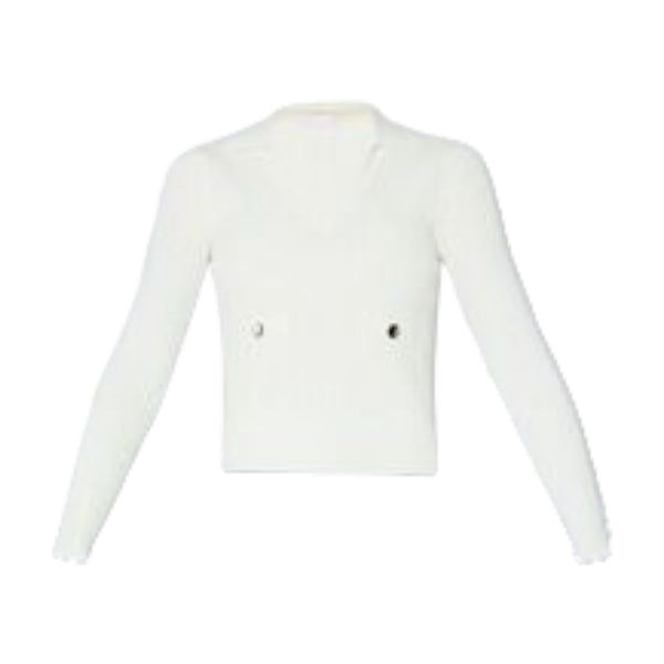 Maglie Donna Liu Jo - Ecs Maglia Chiusa M/L Rib&Twis - Bianco