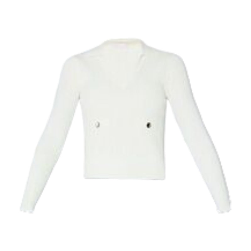 Maglie Donna Liu Jo - Ecs Maglia Chiusa M/L Rib&Twis - Bianco