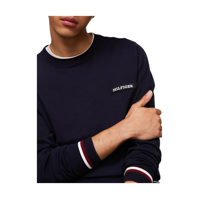 Maglie Uomo Tommy Hilfiger - Global Stripe Crew Nk - Blu