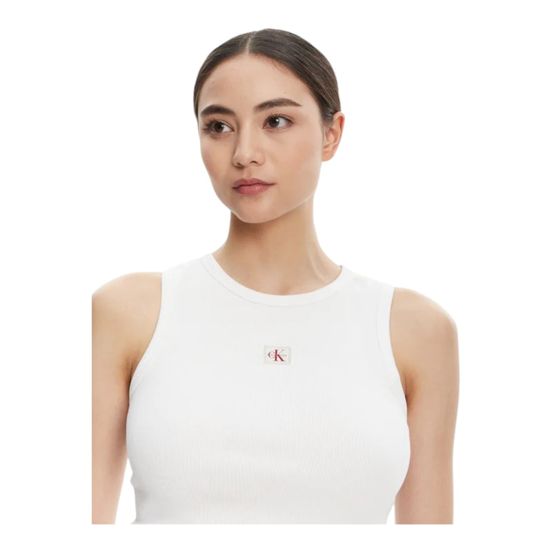 Canotte e top Donna Calvin Klein - A - Wvn Lbl 2X2 Cttn - Nero