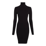 Vestiti casual Donna Calvin Klein - Woven Label Tight Sweater Dress - Nero