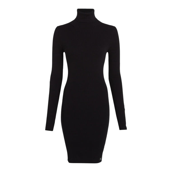 Vestiti casual Donna Calvin Klein - Woven Label Tight Sweater Dress - Nero