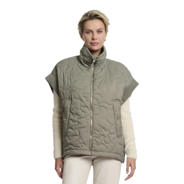 Gilet Donna RINO & PELLE - Quilted cape with zipper closure - Verde