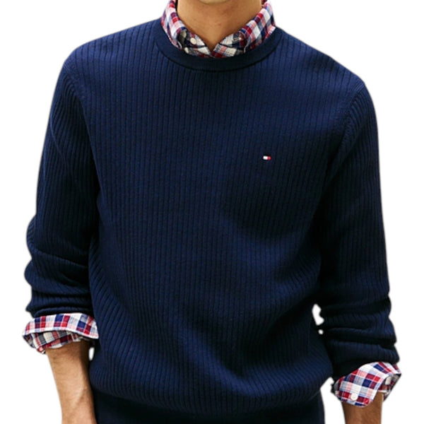 Maglie a manica lunga Uomo Tommy Hilfiger - Pima Ctn Cash Structure Crew - Blu