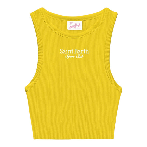 Canotte e top Bambina Mc2 Saint Barth - Single Shoulder Rib Top - Giallo