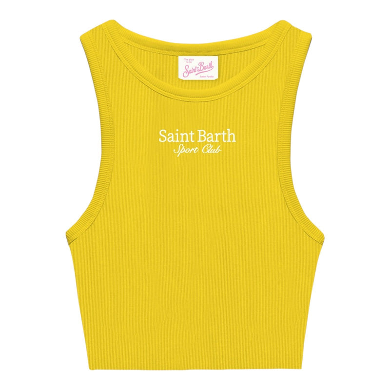 Canotte e top Bambina Mc2 Saint Barth - Single Shoulder Rib Top - Giallo