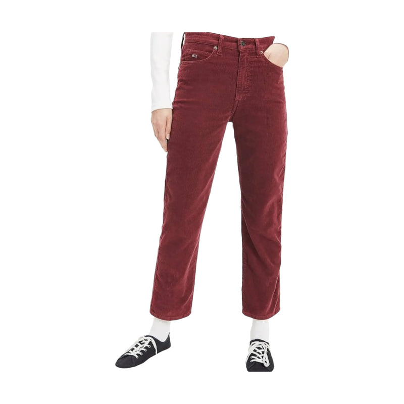 Pantaloni Donna Tommy Hilfiger - High Rise Straight Crop 1990 - Bordeaux