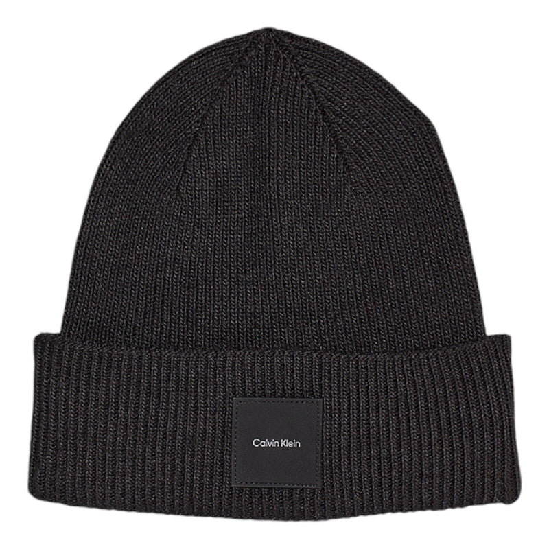 Berretti in maglia Donna Calvin Klein - Cotton/Wool Fine Rib Beanie - Nero