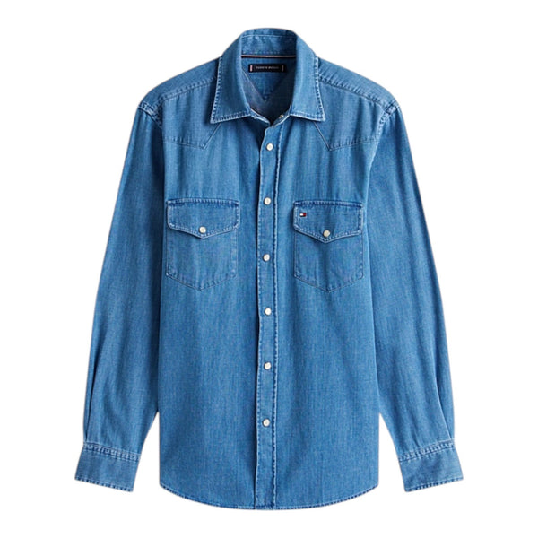Camicie casual Uomo Tommy Hilfiger - Lightweight Denim Western Shirt - Azzurro