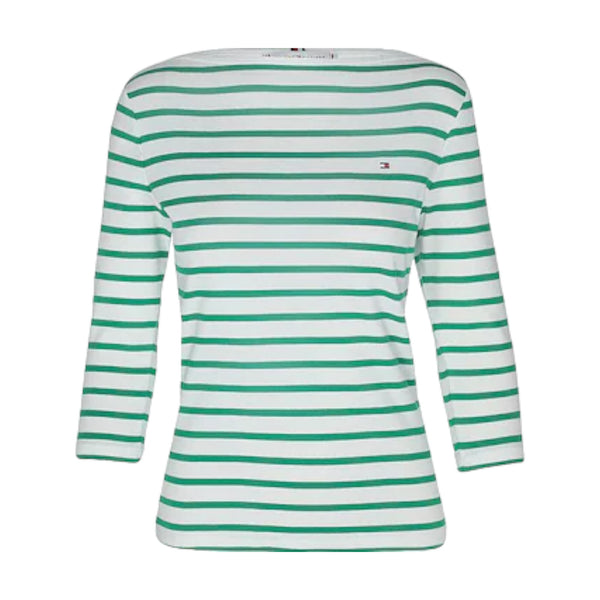 Maglie a manica lunga Donna Tommy Hilfiger - New Cody Slim Boat-Nk 3/4Slv - Verde